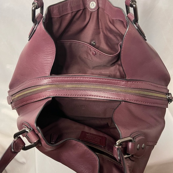 Coach “Edie” Shoulder Bag in Oxblood with Gunmetal Hardware - Picture 6 of 9